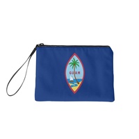 Dompet Koin Kanvas Poliester Warna Campuran Cetak Digital Fashion Bendera Nasional Guam Dompet Uang Receh Mini Portabel dengan Ritsleting