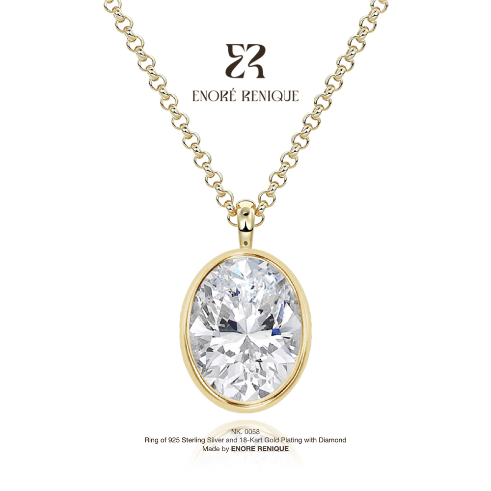 3 Carat Oval Moissanite Necklace