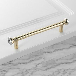Furniture Luxury Ornate Cabinet Drawer Handle Square <strong>Gold</strong> <strong>Crystal</strong> Handle Zinc Alloy Door Handle - Product Image 3
