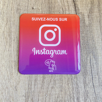 Carte NFC 10x10cm Version Française, Autocollant de Plaque de Révision Google, Instagram, Facebook, Snapchat, Autocollant NFC pour Réseaux Sociaux