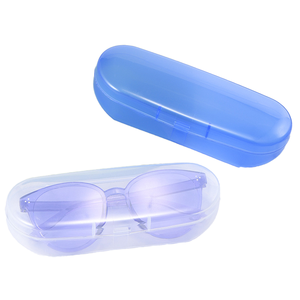 Étui à lunettes professionnel en PVC bleu transparent, <span class=keywords><strong>grand</strong></span> format, rigide, pour protection des lunettes, sac de rangement pour lunettes - Product Image 1