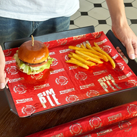 Papier d'emballage alimentaire en aluminium imperméable et résistant à la graisse, personnalisable et jetable, pour hamburgers, sandwichs et en-cas