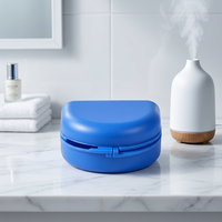 Boîte à prothèses dentaires portable ventilée de qualité alimentaire avec logo personnalisé pour appareils dentaires invisibles et aligneurs, idéale pour les voyages