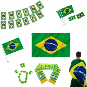 Silk print 90x150cm Brazil flag 3x5 ft all countries flags, banners & display accessories football fans supplies