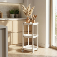 Étagère de rangement portable moderne en PP, table d'appoint mobile, organisateur double pour cuisine, salle à manger, restaurant, salon