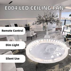 พัดลมเพดาน LED รุ่นใหม่ E004 พร้อมรีโมทคอนโทรล 85-265V ติดตั้งง่าย แสงสีขาวหรี่แสงได้ มอเตอร์แบบ Direct Cur สำหรับโครงการตกแต่งบ้าน - Product Image 2