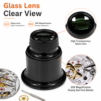 Wholesale 20X Glass Lens High Optical Clarity Durable Watch Repair Magnifier Portable Timepiece Inspection Tool for Distributors