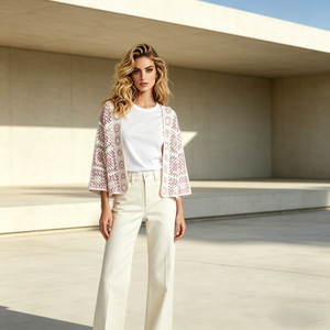 Cardigan en crochet pour femmes à manches longues avec design personnalisé, livraison rapide |   Échantillonnage rapide, MOQ flexible - Product Image 1