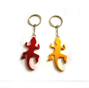 El llavero de aleación de aluminio con forma de lagarto de colores surtidos acepta logotipo grabado con láser personalizado - Product Image 6