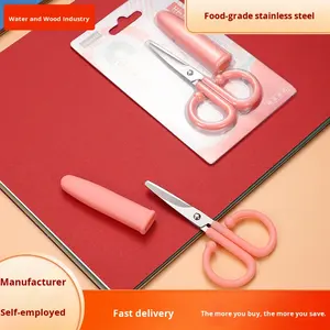 Tijeras de acero inoxidable para niños al por mayor de fábrica, diseño de cabeza recta pequeña para estudiantes, regalos de negocios promocionales - Product Image 2