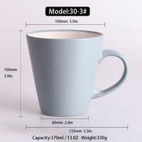 Modernqiu 사용자 정의 13 OZ/370ml 사진 승화를위한 손잡이와 친환경 미니멀리스트 디자인 세라믹 머그 경품 도매