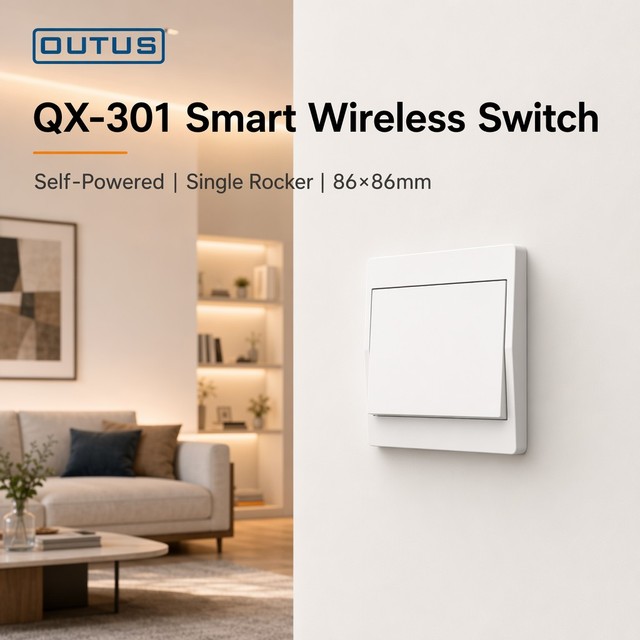 OUTUS QX-301 WiFi Smart Wall Switch 86-Type Panel Tuya App Alexa Google Voice Control 1/2 Gang for Home Automation
