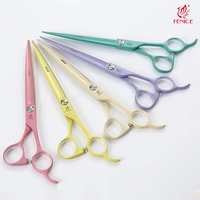 Fenice vente chaude coloré 7 pouces toilettage pour animaux de compagnie ciseaux droits téflon peinture en aérosol cisailles pour la coupe des cheveux de chien