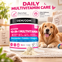Poudre multivitaminée 10 en 1 pour chiens et chats, glucosamine, probiotiques, oméga 3, digestion, articulations, peau, fabrication OEM