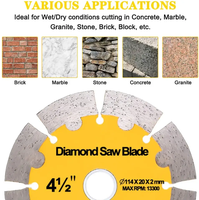 Pexmientas 115mm humide sec segmenté béton pierre meuleuse d'angle disque roue de coupe diamant lames de scie