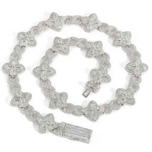Collar <span class=keywords><strong>de</strong></span> Trébol <span class=keywords><strong>de</strong></span> Cuatro Hojas con <span class=keywords><strong>Cadena</strong></span> <span class=keywords><strong>de</strong></span> Eslabones Infinitos, Joyería Hip Hop <span class=keywords><strong>de</strong></span> Lujo BES, con Circonitas Cúbicas Brillantes, para Hombres y Mujeres - Product Image 4