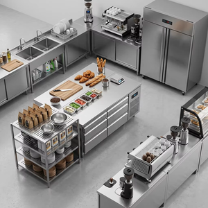 Table <span class=keywords><strong>de</strong></span> cuisine commerciale certifiée CE, autonettoyante, capacité 800 kg, avec portes coulissantes et plan <span class=keywords><strong>de</strong></span> travail en acier inoxydable pour salle à manger - Product Image 2