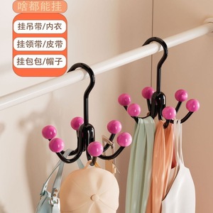 Multifunctional Flower Shape Hooks With Six Prongs For Wardrobe Clothing Organizer Hanging Closet Storage Hook Type PP Material - Product Image 1