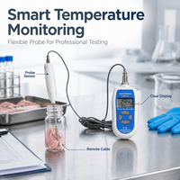 Termometer Digital Presisi Tinggi Multi Segmen Akurat Detektor Suhu Genggam untuk Pengukuran Sampel Laboratorium dan Industri