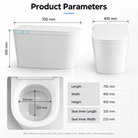 Electric Smart Toilet Ceramic Bidet Toilet One Piece Toilet with Heated Seat Warm Air Dryer for Bathroom