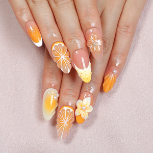 <span class=keywords><strong>Uñas</strong></span> Postizas <span class=keywords><strong>Acrílicas</strong></span> 3D con Diseño <span class=keywords><strong>de</strong></span> Frutas, Hechas a Mano, Cobertura Total, Pre-diseñadas, Reutilizables, Venta al Por Mayor - Product Image 4