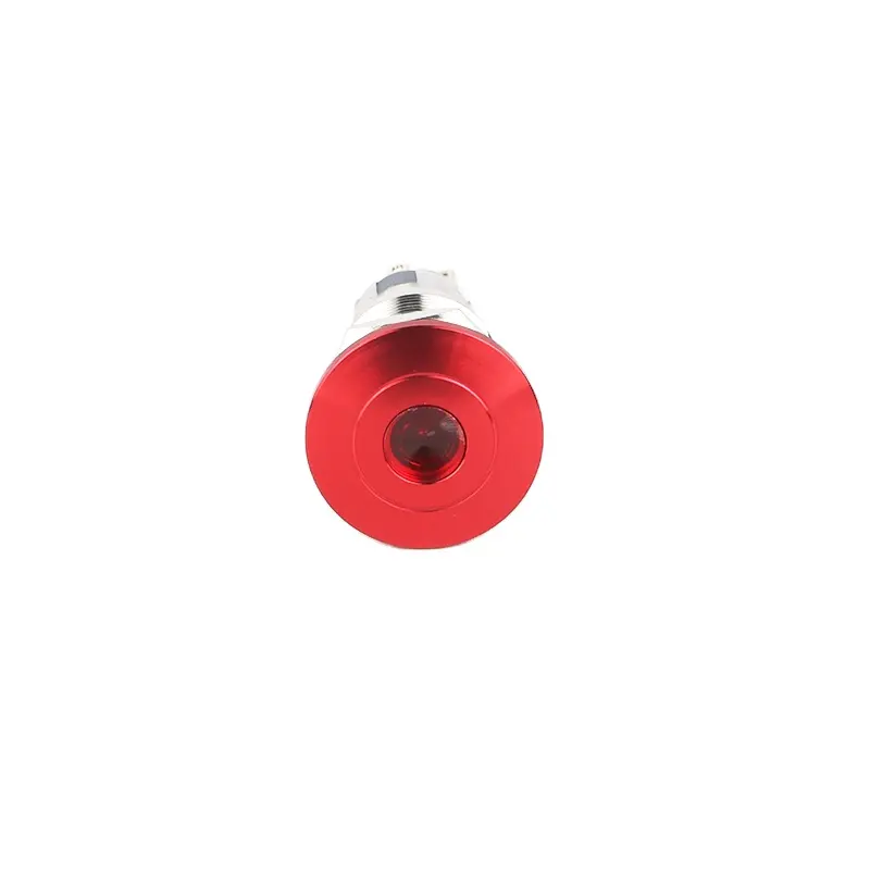 Interruptor momentâneo impermeável, botão interruptor de pressão de cogumelo vermelho de 12mm, interruptor de emergência de parada, 2 pinos, led, interruptor de metal iluminado