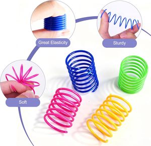 Colorful Plastic in a Pack Durable Pet Spiral Spring <b>Cat</b> <b>Interactive</b> Jumping Claws <b>Toys</b> Spring <b>Cat</b> Scratch <b>Interactive</b> <b>Toys</b> - Product Image 4