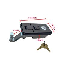 Loquet à bouton en alliage de zinc noir à compression, loquet à gâchette intégré pour porte d'armoire, camping-car, tige réglable pour VR