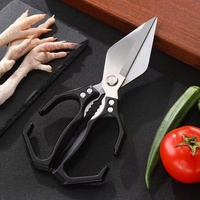 Ciseaux de cuisine multifonctionnels robustes, antidérapants, confortables, à lame tranchante, en acier inoxydable, pour volaille, aliments et os de poulet