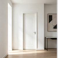 Porte intérieure au design minimaliste blanc de qualité supérieure, finition PVC, panneau plat, design écologique, imperméable, pour chambre à coucher, appartement