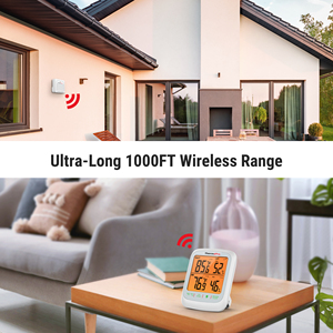 ThermoPro Nhiệt Kế Trong Nhà Ngoài Trời TP260B Phạm Vi Không Dây 1000ft/300M, Máy Đo Độ Ẩm Kỹ Thuật Số Chính Xác Chuyên Nghiệp - Product Image 2