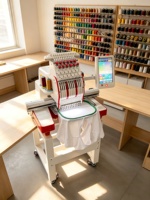 Machine à broder à tête unique flexible avec contrôle précis pour la création de logos et les services de vêtements personnalisés