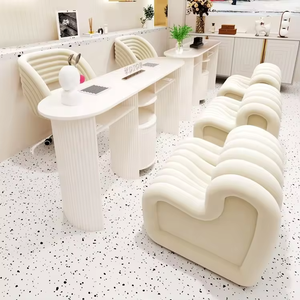 Cream Style Nails Table Salon Manicure Furniture No Dust Leakage Nail <strong>Desk</strong> Table Built-in High Power <strong>Hoover</strong> Nail Art Table Wood - Product Image 6