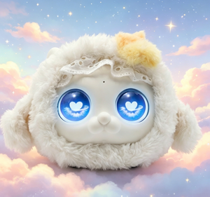 Lindo peluche con ojos de corazón azules, pelaje blanco y suave, de 11-30 cm, unisex, animal de peluche para niños. - Product Image 1