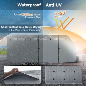Funda para RV y Remolque, Cubierta para Remolque de Viaje, Cubierta para Camper con Cubiertas para Canaletas de Gancheo de Lengüeta - Product Image 3