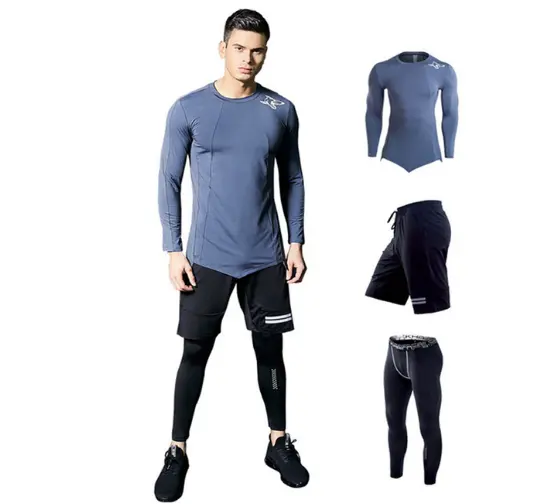 Quick Dry heren Running Compressie Sport 2 stuks Fitness Actieve Sport Kostuums trainingspakken