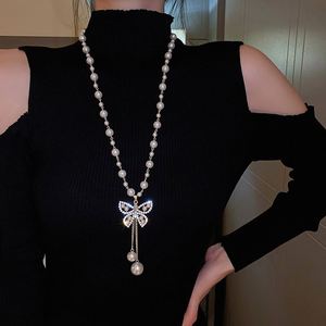 Baroque Natural Freshwater Pearl Handmade Beaded <b>Chain</b> 18K <b>Copper</b> Butterfly Heart Pendant Women Fashion Jewelry Necklace - Product Image 3
