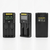 Chargeur de batterie rapide Intelligent USB Nite core UMS2 à double fente pour Li-Ion/Ni-MH/ni-cd/IMR 16340 14500 18650, etc.