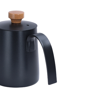 <span class=keywords><strong>12</strong></span> oz 350ml sang trọng thép không gỉ cổ ngỗng ấm trà & cà phê Ấm đun nước xách tay Stovetop nồi với nắp màu đen cho sử dụng ngoài trời - Product Image 3