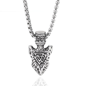 Collar Geométrico de Acero Inoxidable con Colgante de Flecha Vikinga yunnique, Joyería Unisex de Estilo Urbano - Product Image 1
