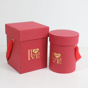 Combinazione quadrata rotonda portatile ti amo regalo confezione di fiori negozio di fiori - Product Image 3