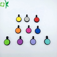 OKSILICONE Mini 2CM Silicone Vòng Tròn Vật Nuôi ID Tên Dog Tags Biểu Tượng Tùy Chỉnh Mèo Tag Vật Nuôi Cổ Áo Dog Tag