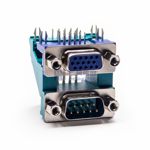 Разъем D-sub, пластиковый, металлический, двухконтактный, 9-контактный штекер, 15-контактный гнездовой разъем - Product Image 5