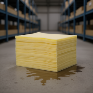 Ttake Universal Absorbent Sheets Yellow Color 100 Sheets <b>For</b> Spill Control And Cleanup - Product Image 3