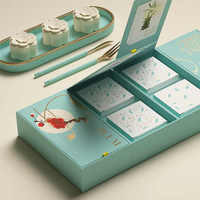 Caja Rectangular Rígida Deslizable de Cartón Plegable de Lujo para Pasteles de Luna, Diseño de Empaque para 8 Piezas, PBX28, 2022 Premium