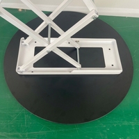Table de comptoir pliable en tissu tendu, réglable en hauteur, portable, durable, en aluminium et polyester, à montage rapide, formes carrées