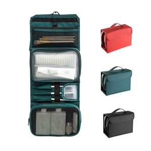 Custom logo Waterproof Folding Travel <b>Hanging</b> Hook <b>Toiletry</b> Makeup Cosmetic <b>Bag</b> Portable Shower Organizer Removable <b>Bag</b> - Product Image 1