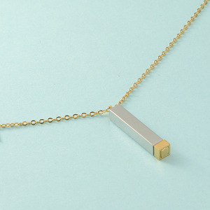 Spiegel oberfläche Edelstahl Nesting <span class=keywords><strong>Doll</strong></span> Diy Kubik zylinder Teleskops tange Anhänger Halskette - Product Image 3
