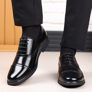 Chaussures habillées pour hommes en cuir noir, formelles, pour le bureau, à bout rond, à enfiler, style Oxford, pour affaires et mariages, tailles adultes 40 41 42 43 44 - Product Image 4