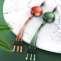 Câble de charge USB rétractable multi-interfaces 3-en-1 avec logo personnalisé, micro/Type-C/USB, charge rapide 3A pour téléphones portables et imprimantes